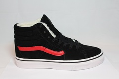 Vans Sk8-Hi MTE Black/Red (натур. мех)