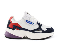 Adidas Falcon White/Navy Leather