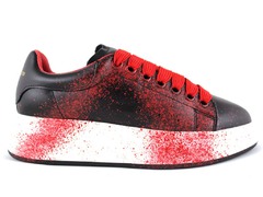 Alexander McQueen Sneaker Black/Spray Red (с мехом)