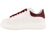 Alexander McQueen Sneaker White/Burgundy Glitter