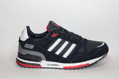 Adidas ZX 750 dark blue (натур. мех)