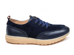 Loro Piana Freetime Walk Leather Navy (замшевые)