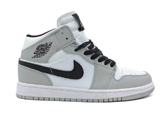 Nike Air Jordan 1 Mid Grey/White (с мехом)