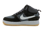 Nike Air Force 1 Mid  Black/Grey (с мехом)