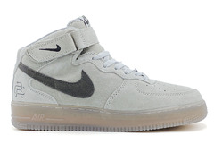 Nike Air Force 1 mid Grey Suede (с мехом) 