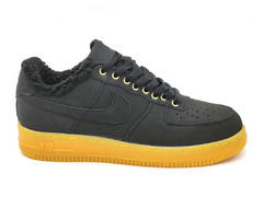 Nike Air Force 1 Low Black/Gum (с мехом)