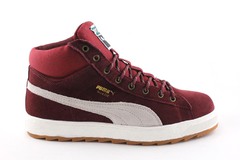 Puma Suede Burgundy/White (с мехом)