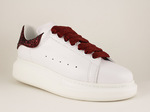 Alexander McQueen Sneaker White/Burgundy Glitter