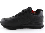 New Balance 574 Mid All Black Leather (с мехом)