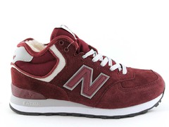 New Balance 574 Mid Burgundy (с мехом)