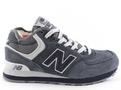 New Balance 574 Mid Grey/Blue (с мехом)