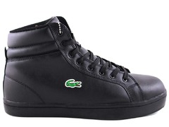 Lacoste All Black Lether (с мехом)