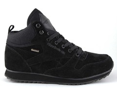 Reebok Classic Mid А3 Black Suede (натур. мех)