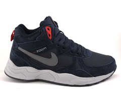 Nike Zoom Mid Navy/Grey (с мехом)