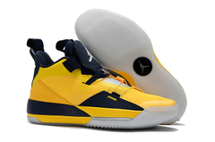 Air Jordan 33 Michigan PE Yellow Navy Blue