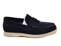 Loro Piana Moccasin Summer Walk Black (замшевые)