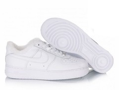 Nike Air Force 1 low white (с мехом)