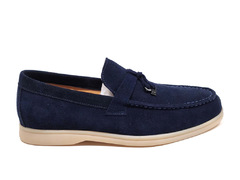 Loro Piana Moccasin Summer Walk Blue (замшевые)