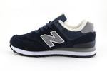 New Balance 574 dark blue (натур.мех)