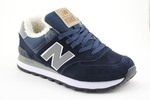 New Balance 574 dark blue (натур.мех)