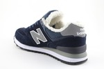 New Balance 574 dark blue (натур.мех)