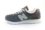 New Balance 574 Dark Blue/Mint (с мехом)