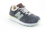 New Balance 574 Dark Blue/Mint (с мехом)