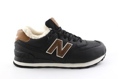 New Balance 574 Black/Brown (с мехом)