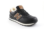 New Balance 574 Black/Brown (с мехом)