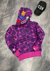 Зип худи Bape Сamo Shark pink