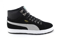 Puma Suede black/grey (с мехом) 