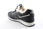 New Balance 574 Navy/White Leather (с мехом)