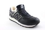 New Balance 574 Navy/White Leather (с мехом)