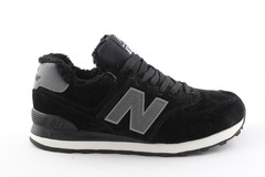 New Balance 574 Black/Grey (с мехом)